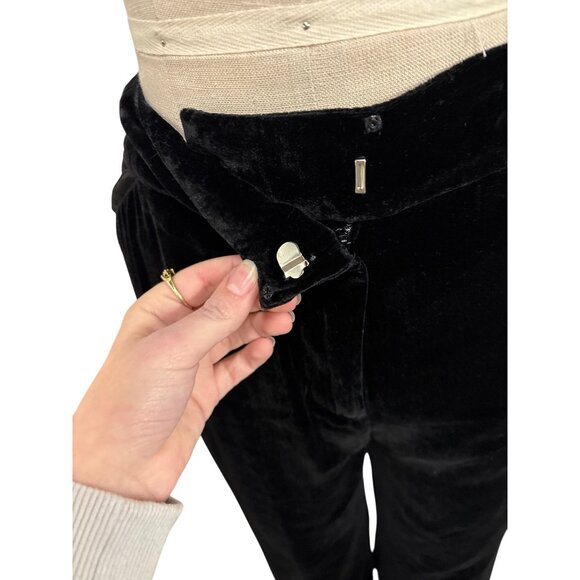 Vintage Mac and Jac Black Velvet Pants Size 10 Rayon & Silk Blend With Pockets - Picture 5 of 11